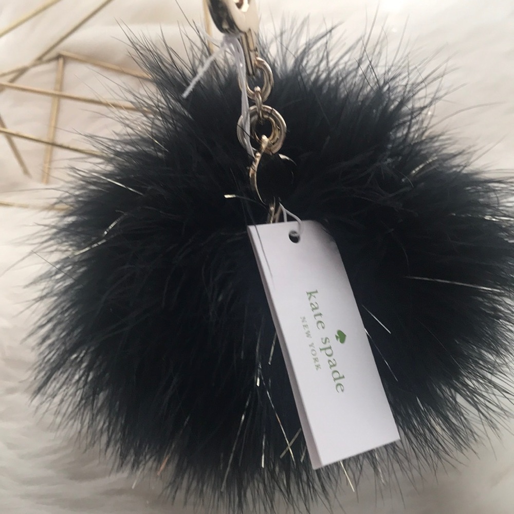 Kate Spade Fur Key Chain or Bag Charm with Tags